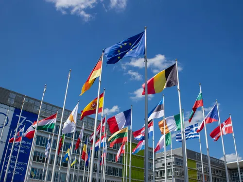 Flags of European Union Countries.